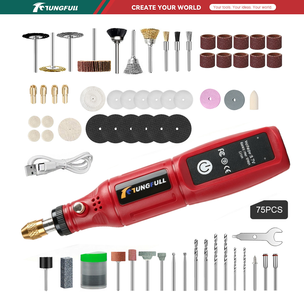 Jewelry Making Drill - TUNGFULL 3.7V Draadloos Roterend Gereedschap USB