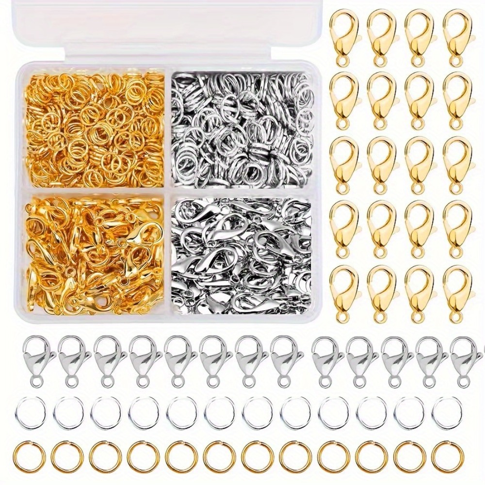 Lobster Clasp Silver - 350/500 stuks: een combinatie van splitringen