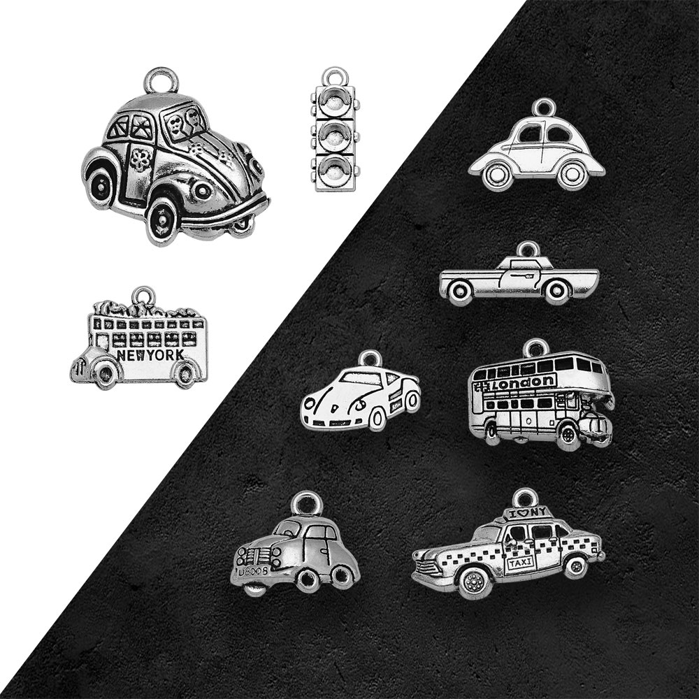 Verzilverd Taxi Bus Auto Reize - Jewelry Making London recensie en prijs