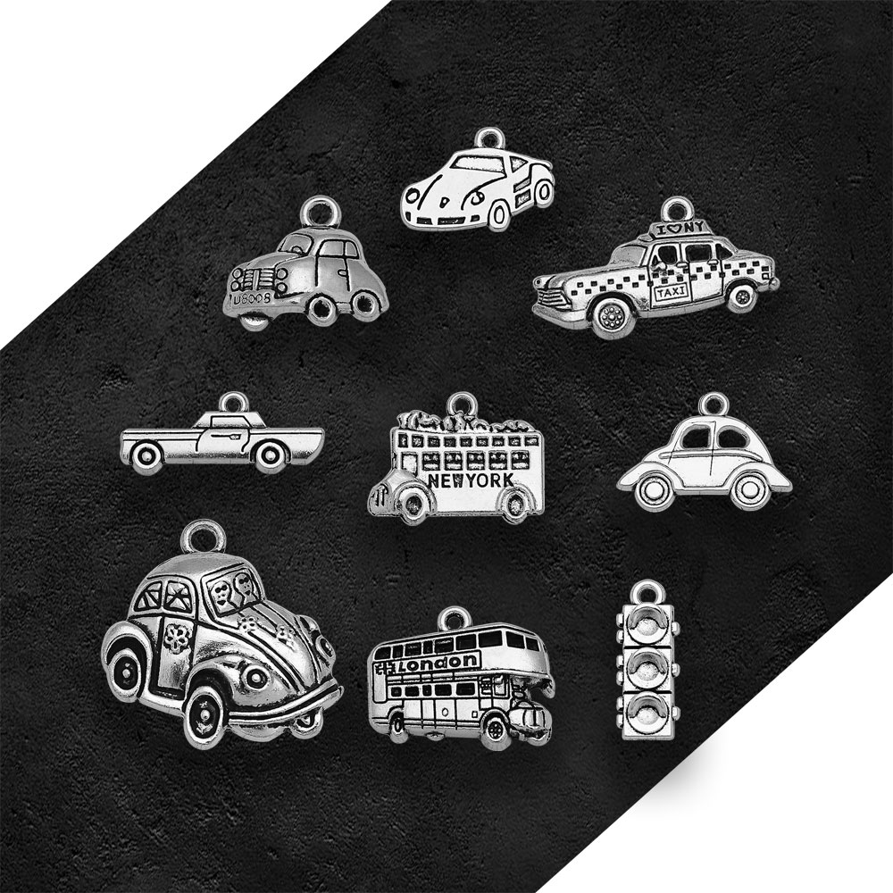 Verzilverd Taxi Bus Auto Reize - Jewelry Making London recensie en prijs