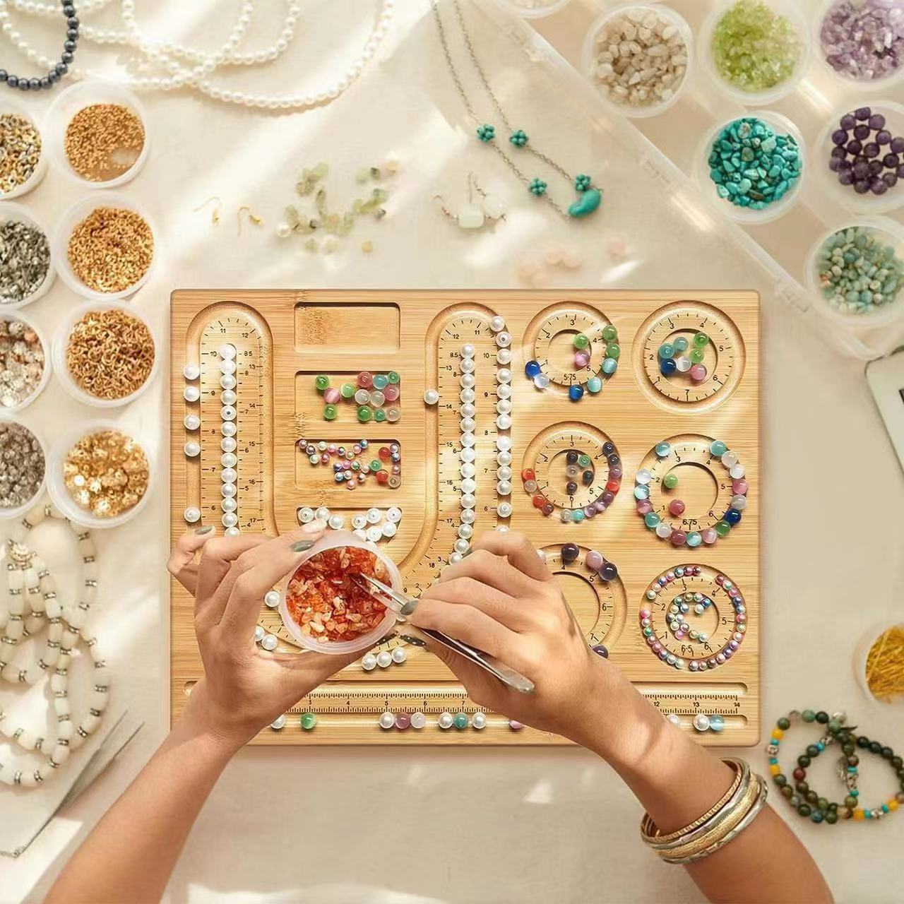 8-type houten gevlokte kralenb - Jewelry Making Board recensie en prijs